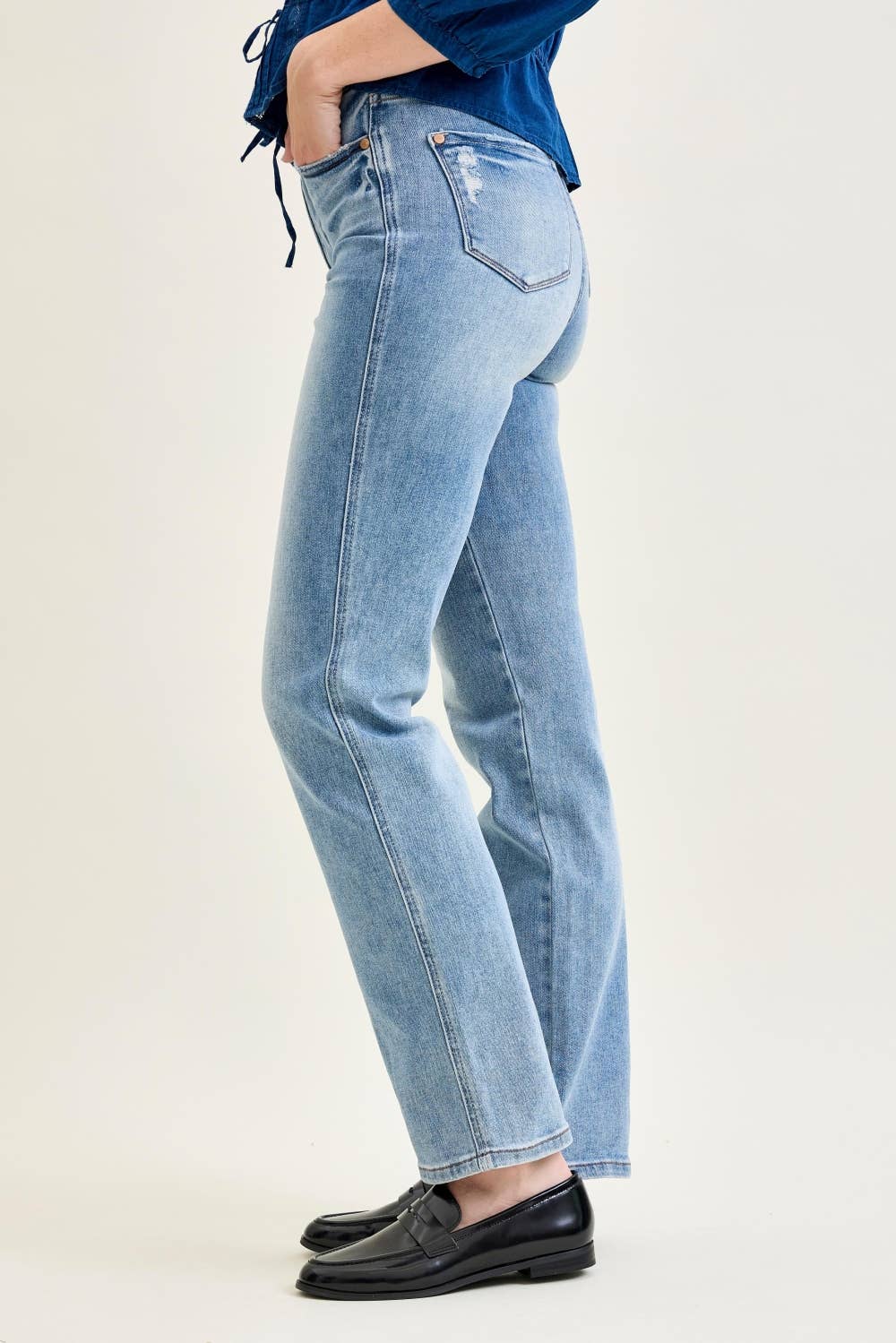Stella- High rise Tummy Control Straight Judy blue jeans