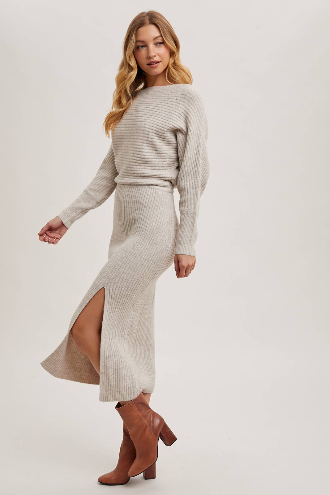 Knit midi sweater dress
