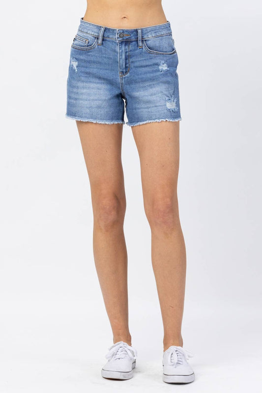High rise distressed Judy blue shorts