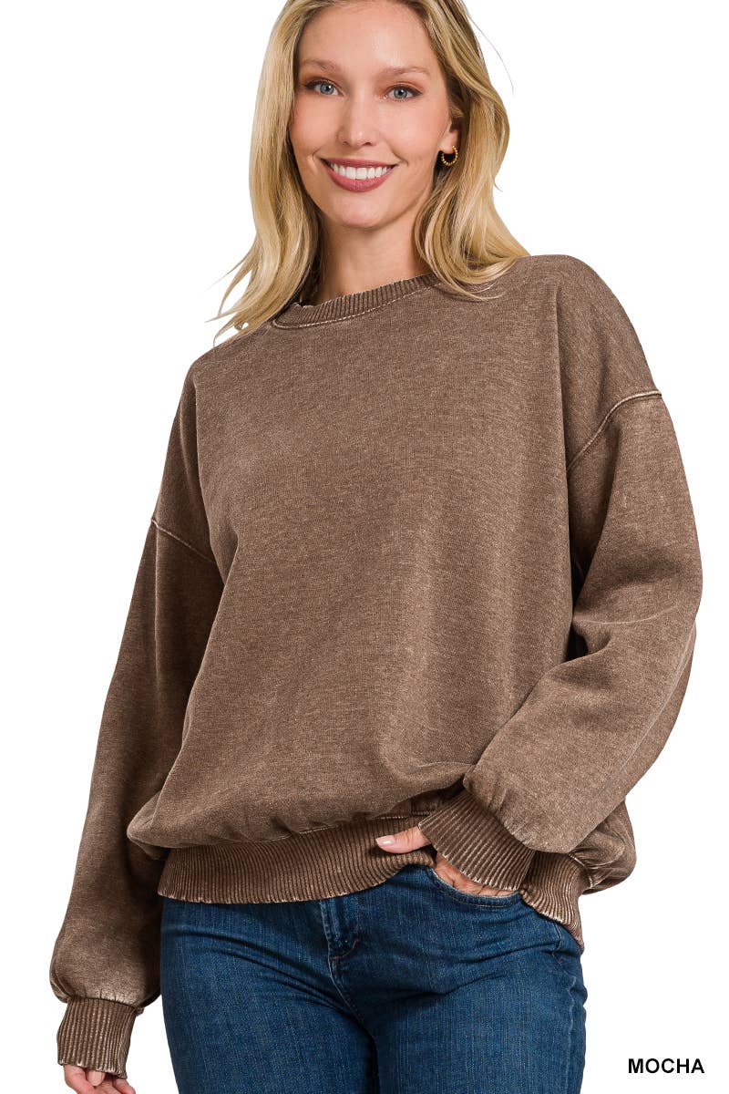 Acid Wash Oversized Sweatshirt