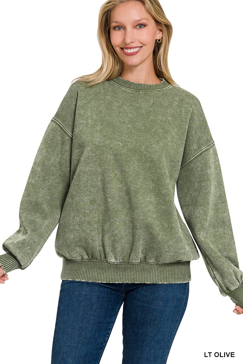 Acid Wash Oversized Sweatshirt