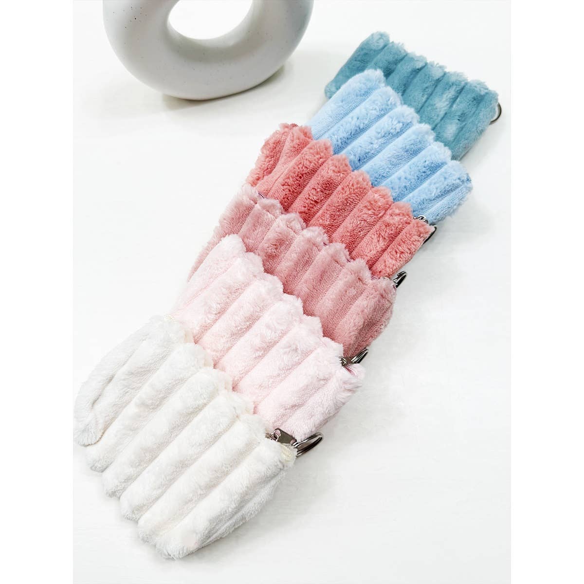 Embossed Faux Fur Coin Purse with Key Ring