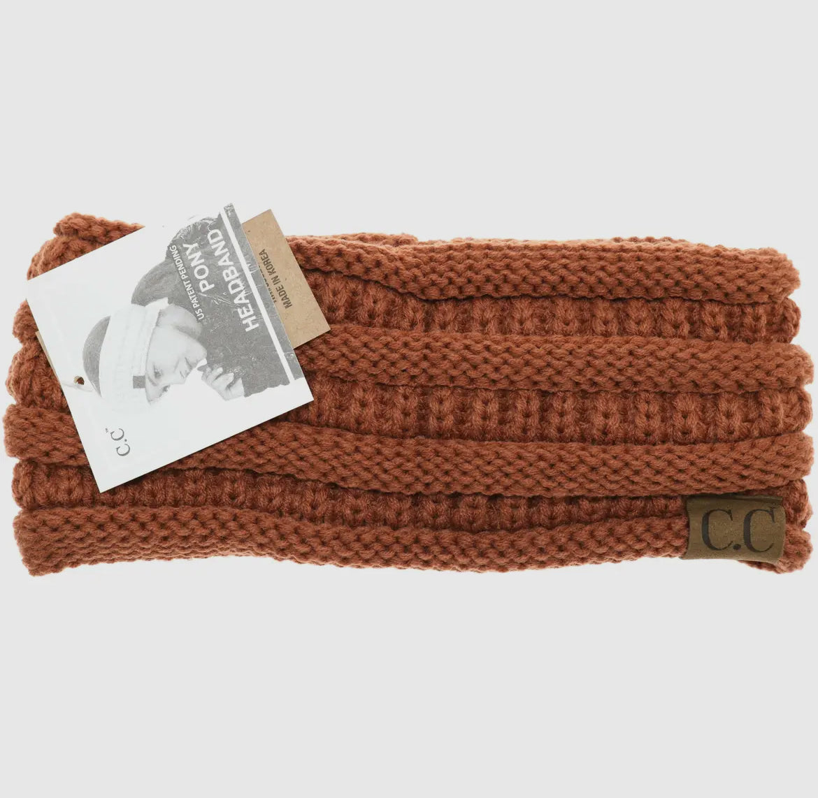 Solid Ribbed Ponytail Headband