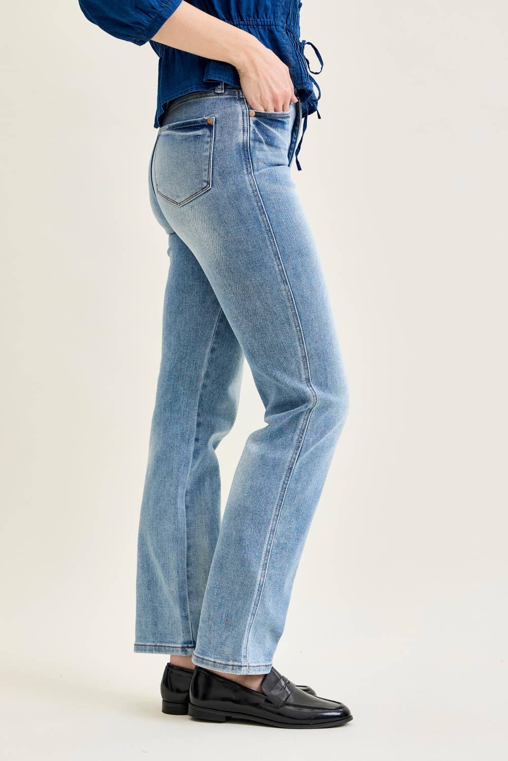 Stella- High rise Tummy Control Straight Judy blue jeans