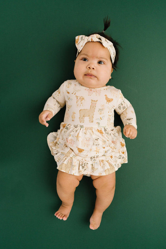 Spring Farm Long Sleeve Bodysuit Bamboo Dress