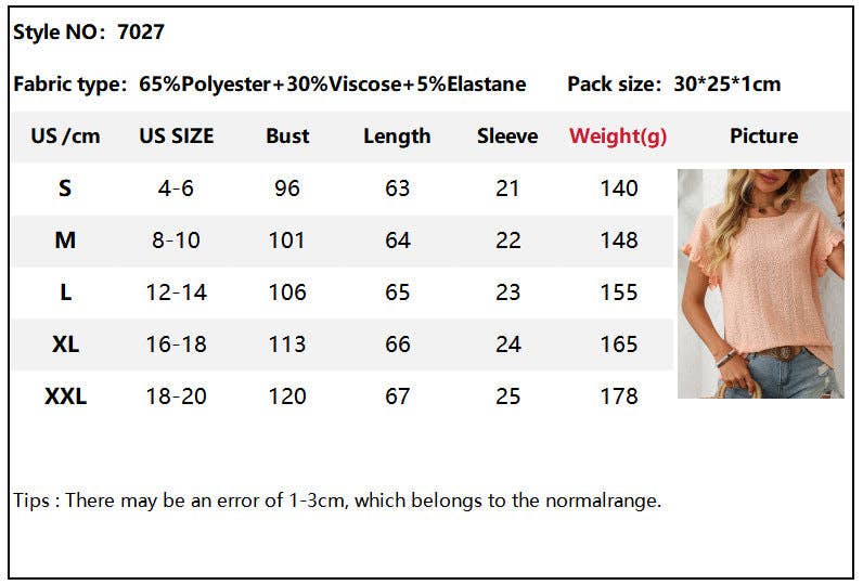 Cream Short-Sleeve Hollow-Out Top