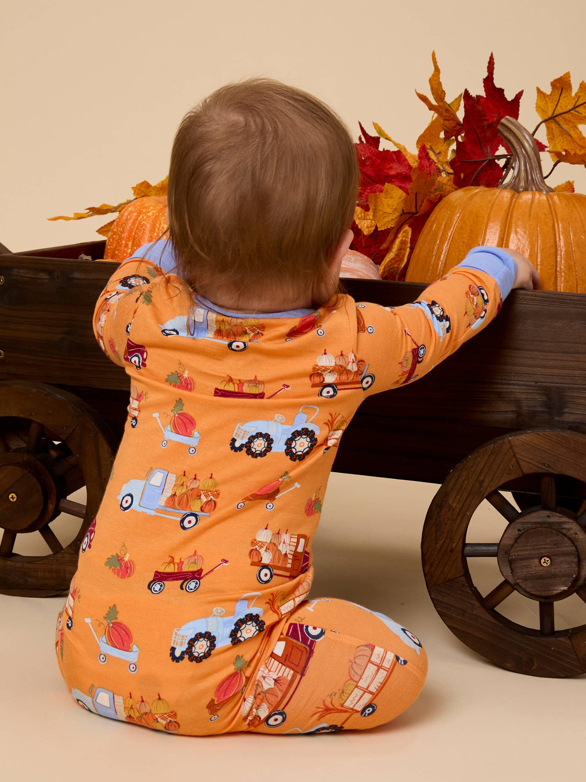 Baby Bamboo Viscose Harvest Haul Convertible One Piece Footie Pajama