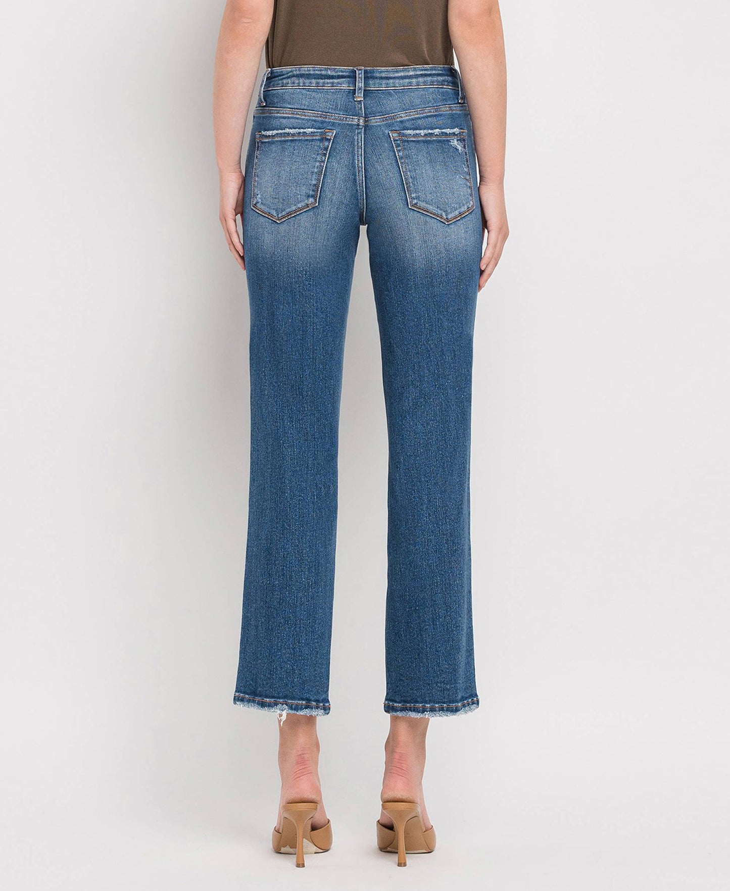 Vervet High rise crop straight jean