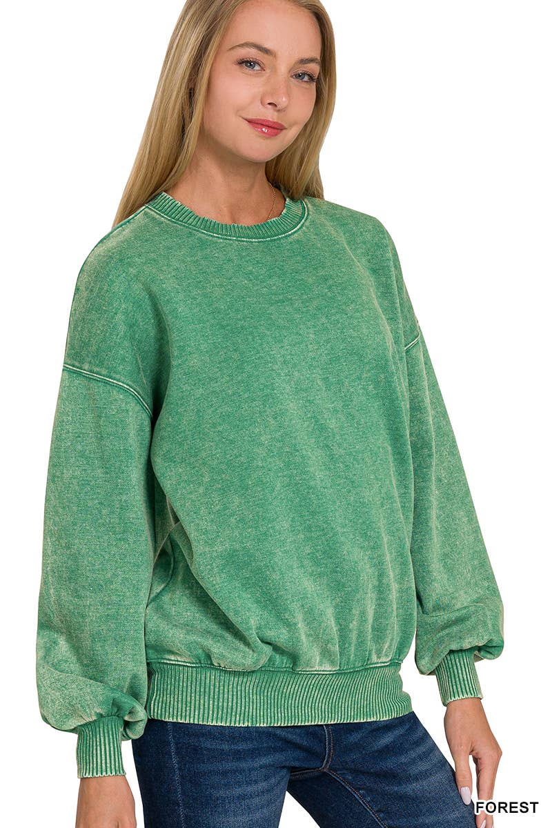 Acid Wash Oversized Sweatshirt
