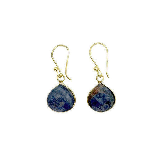 Earrings with Semi-Precious Stone - Sodalite
