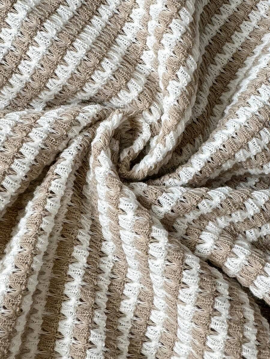 Striped Knit Crew Neck Top