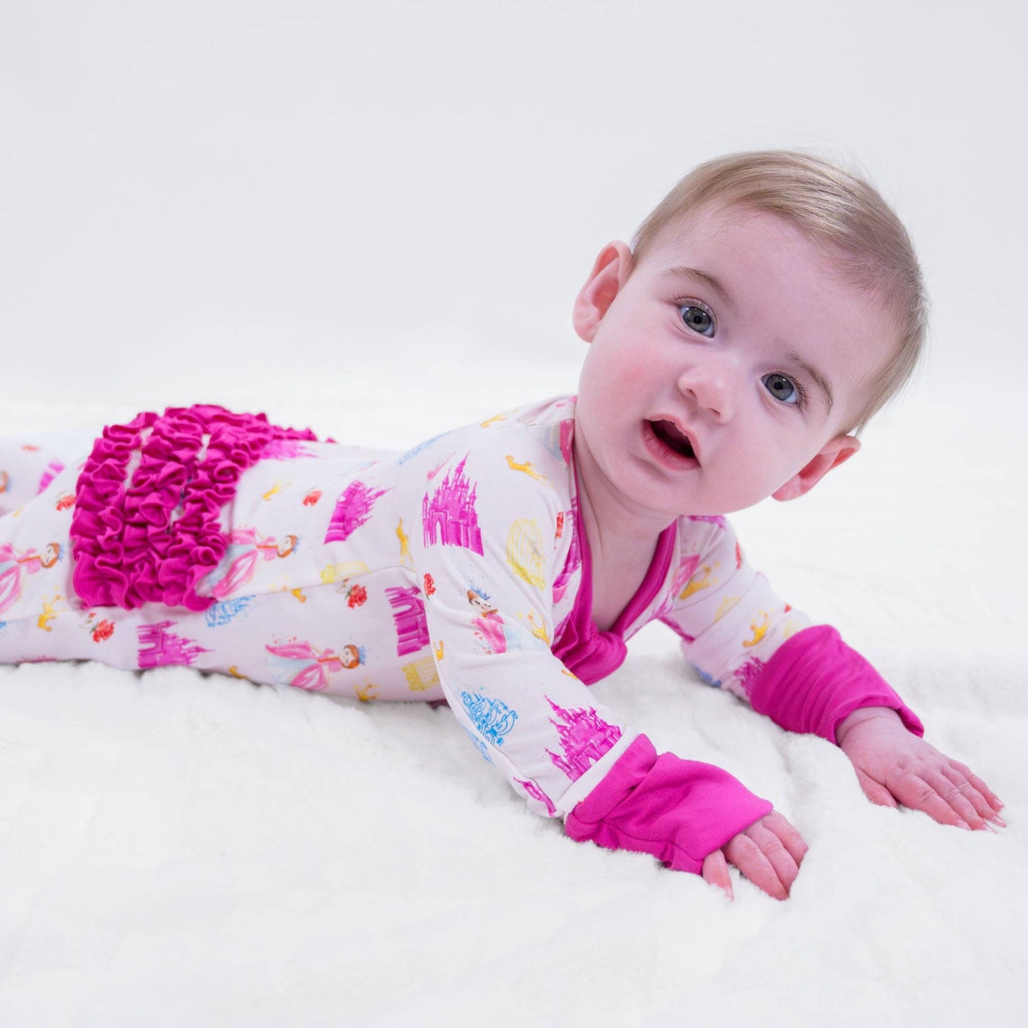 Bamboo Baby Convertible Ruffle Zipper Pajama Tiara Time