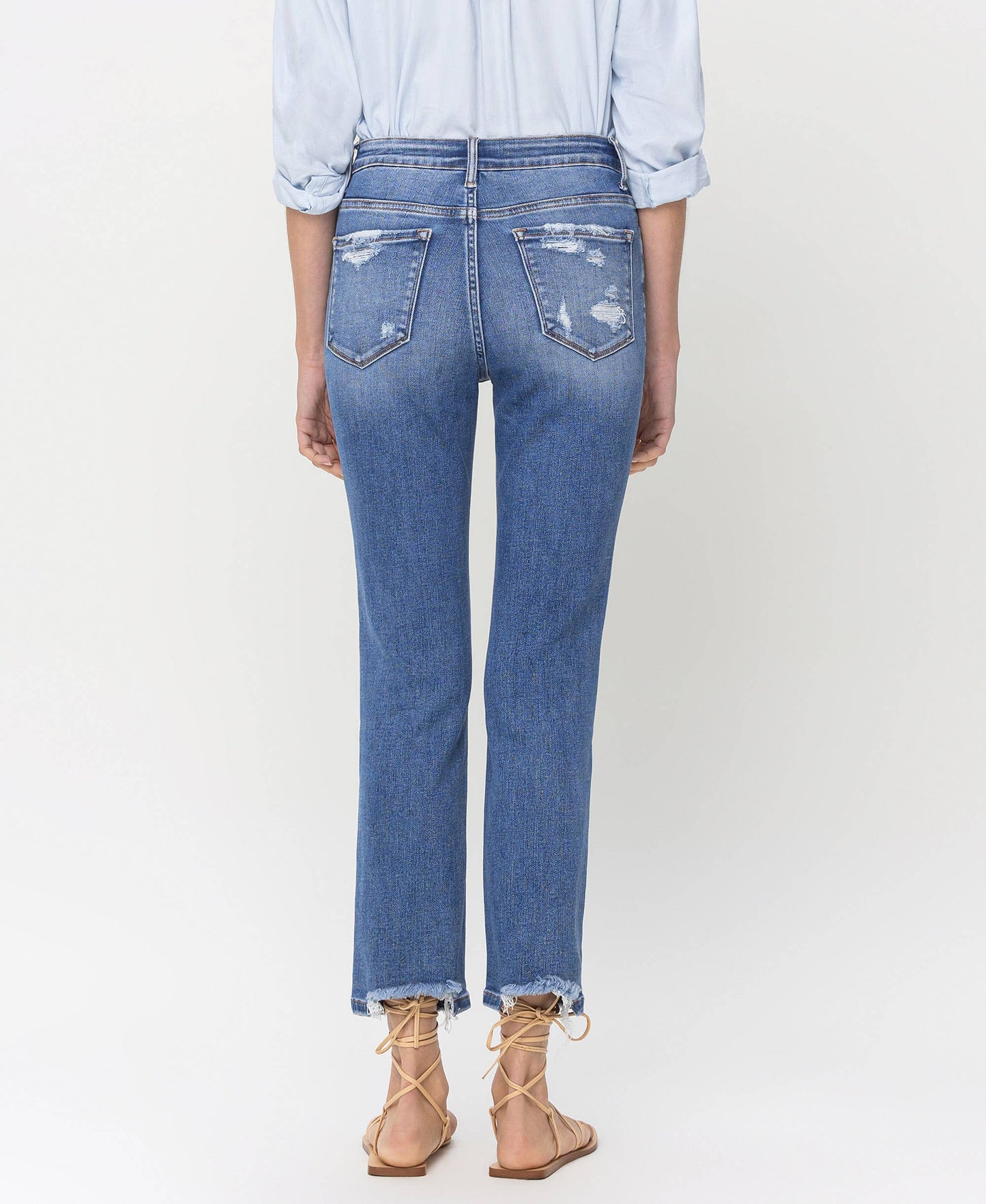 High rise slim straight jeans - Vervet