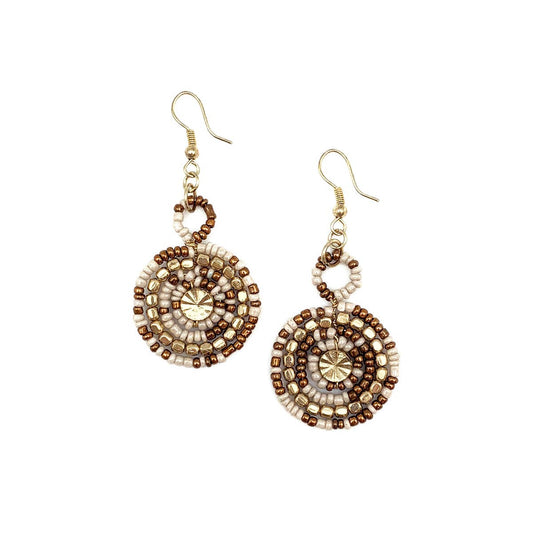 Bead Disc & Loop sachi earrings
