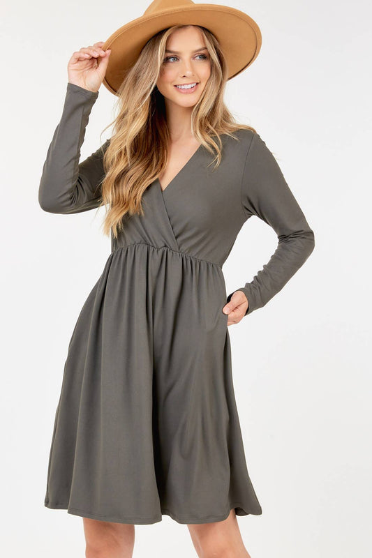 Olive Long Sleeve Dress