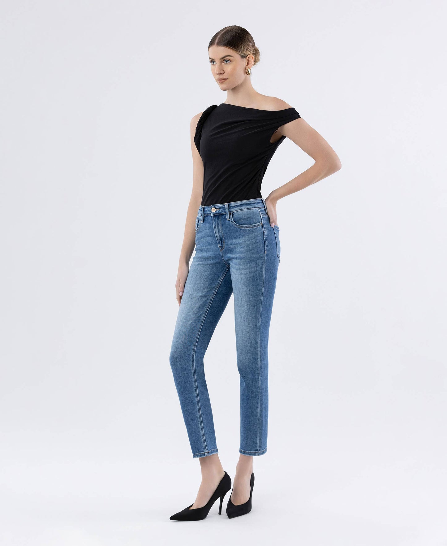 Vervet high rise slim straight jeans