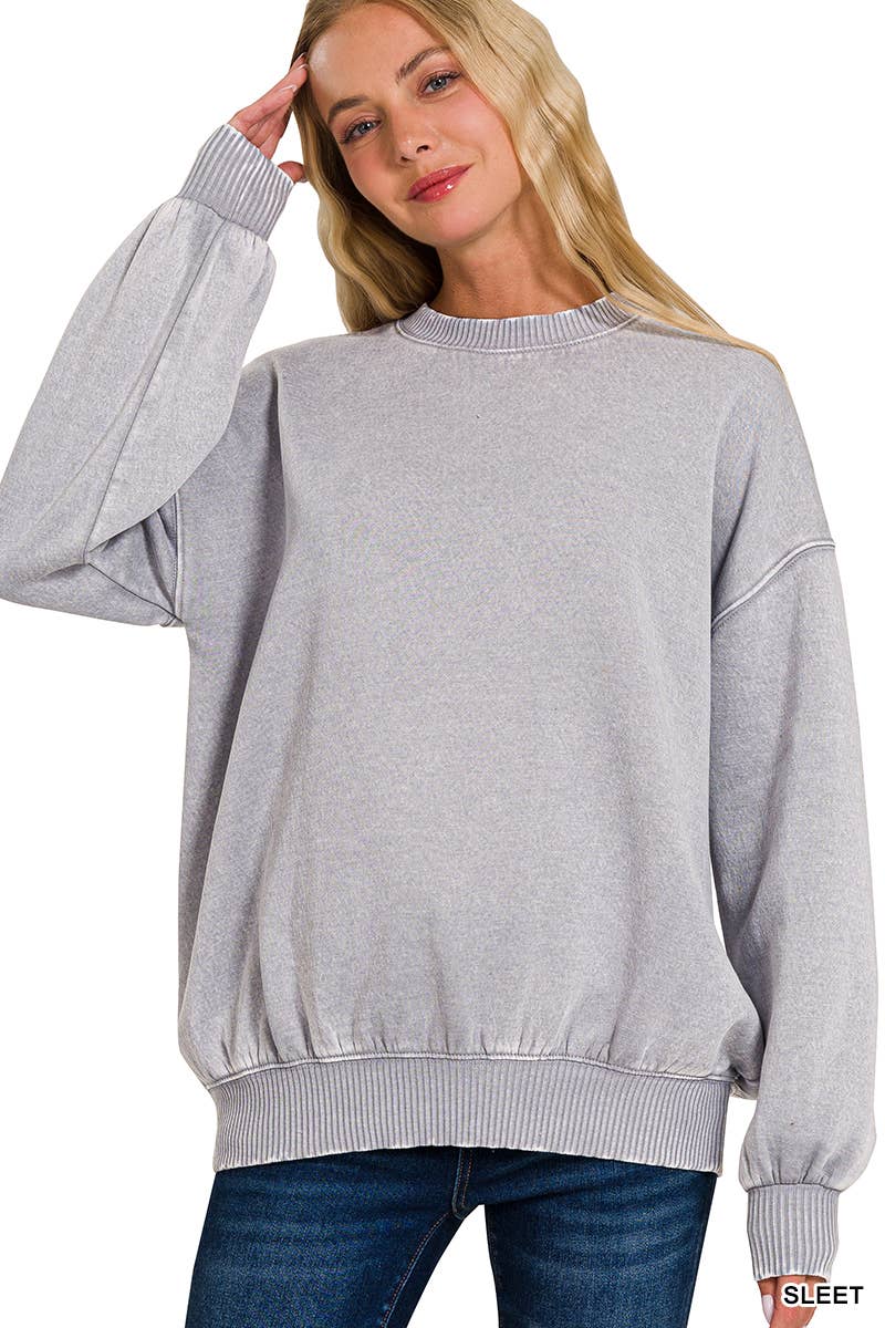 Acid Wash Oversized Sweatshirt