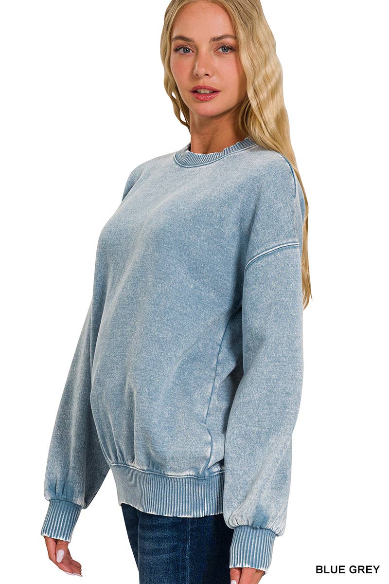 Acid Wash Oversized Sweatshirt