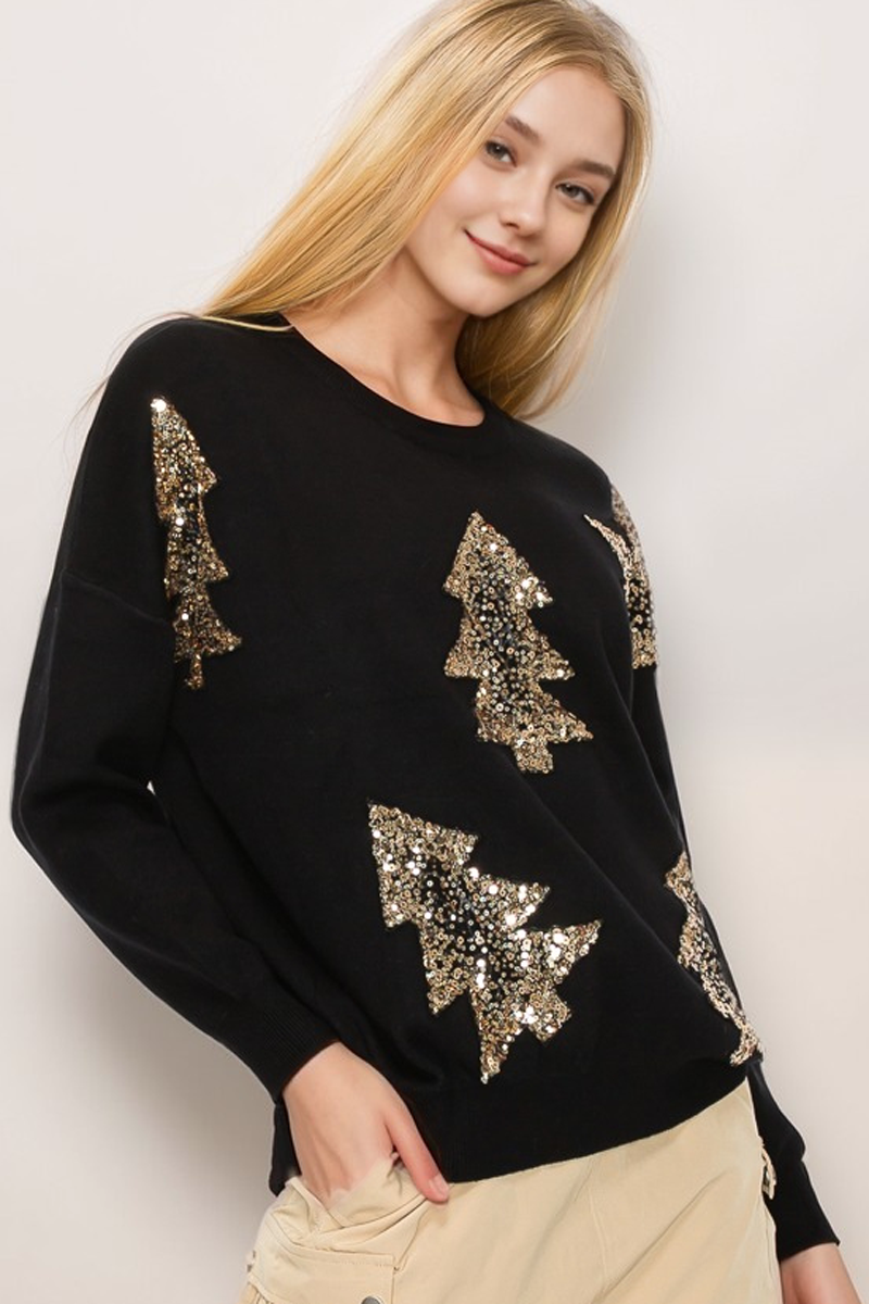 Xmas Tree Sequins sweater