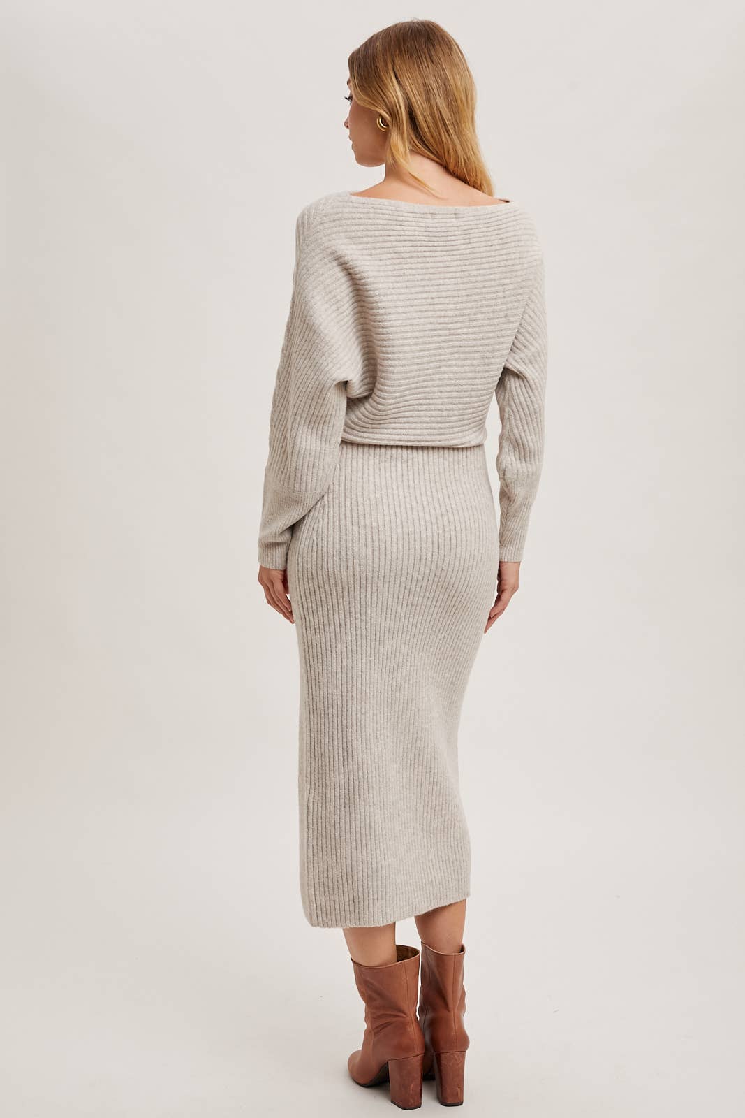 Knit midi sweater dress