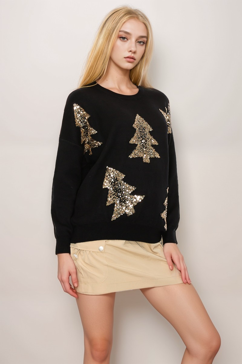 Xmas Tree Sequins sweater