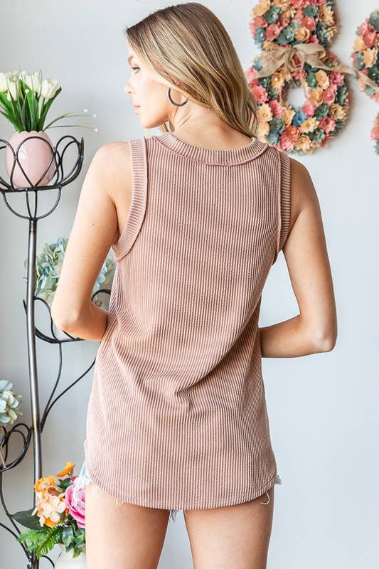 Lavender ribbed sleeveless top