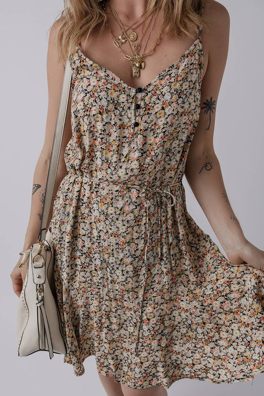 Boho Floral Printed Flared Sundress