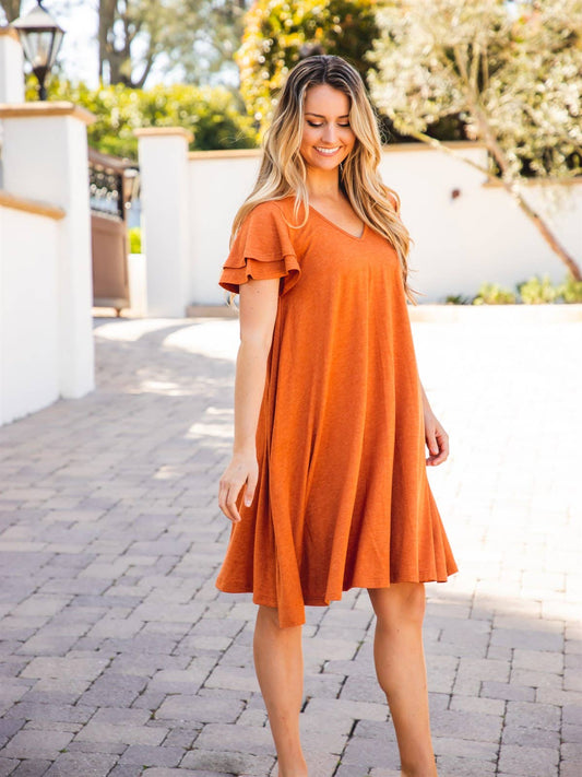 Gabriella orange Swing Dress