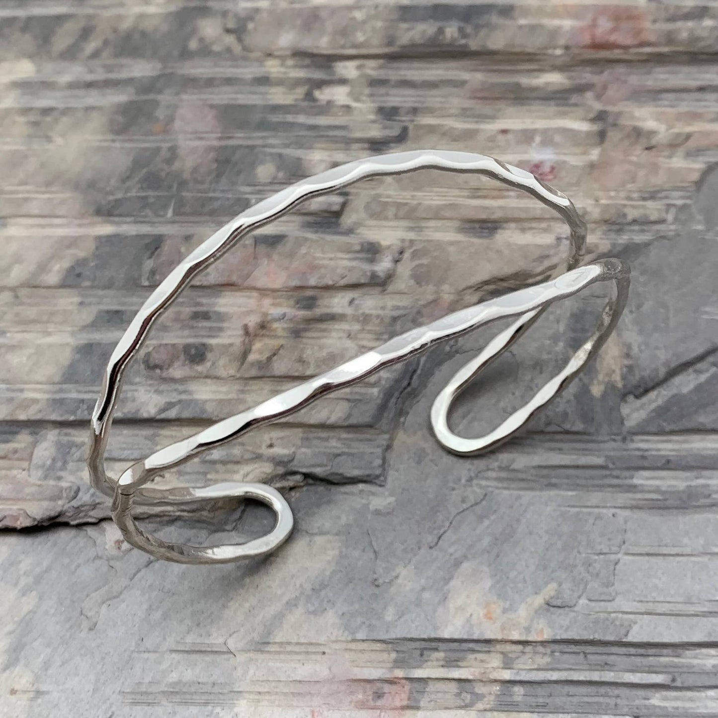 Open Curved- Silver Plated Cuff