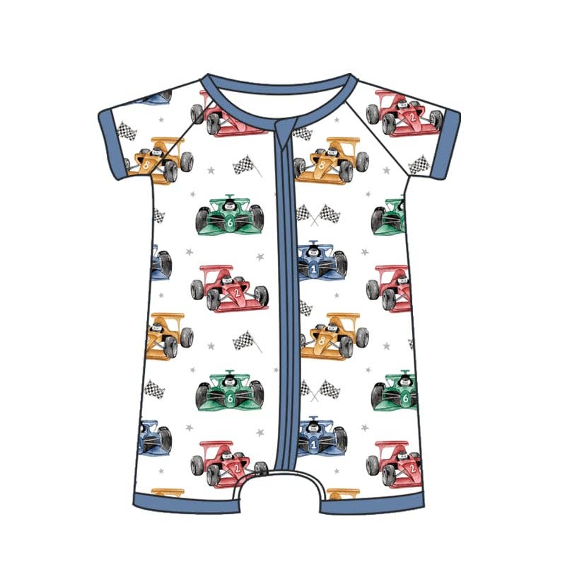 Little Racer Milk Silk Zip Romper