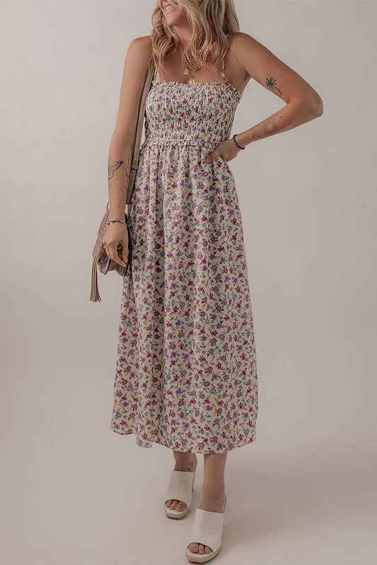 Boho Floral Smocked Fit Flare Sundress