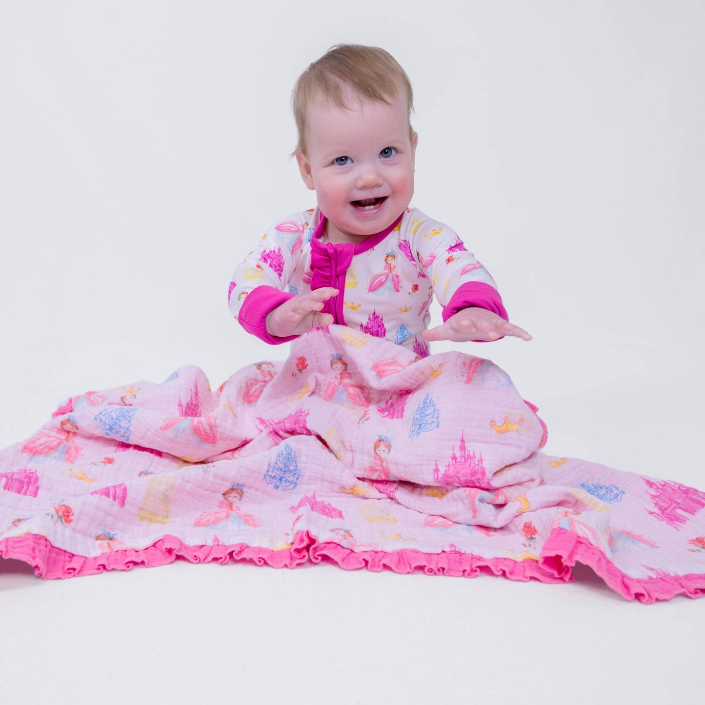 Bamboo Baby Convertible Ruffle Zipper Pajama Tiara Time