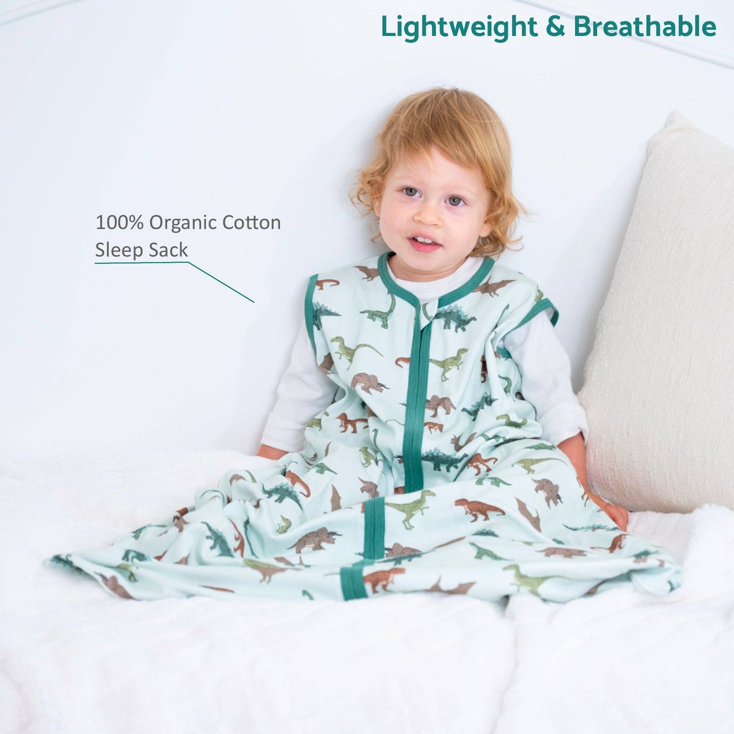 Organic Cotton Sleep Sack 0.5 TOG Dinosaur