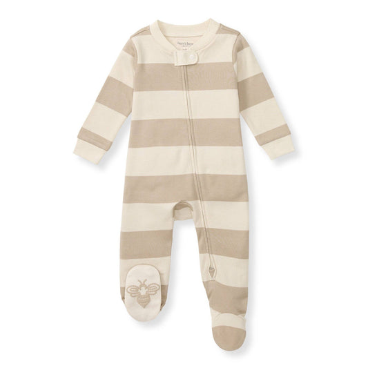 Rugby Stripe Organic Cotton Sleep & Play - Oat