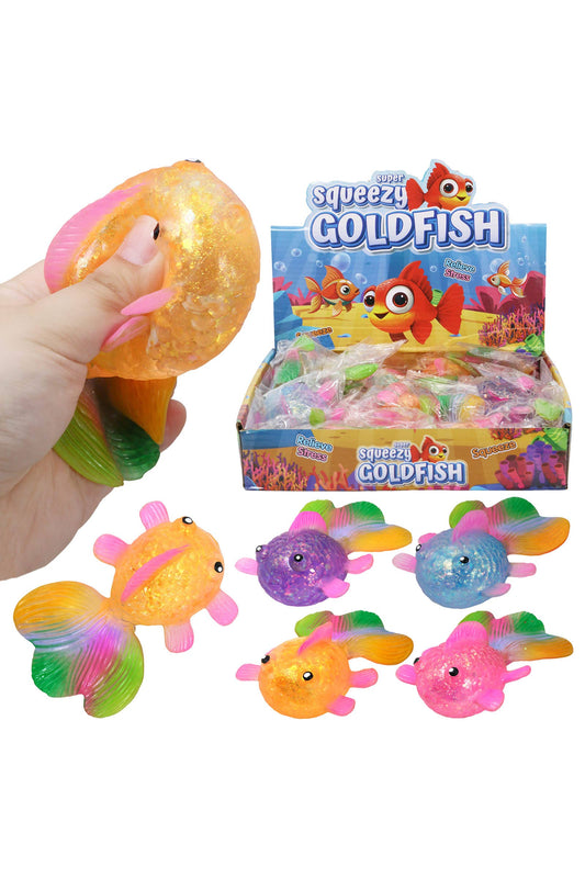 Rainbow Goldfish Glitter Maltose Squishy