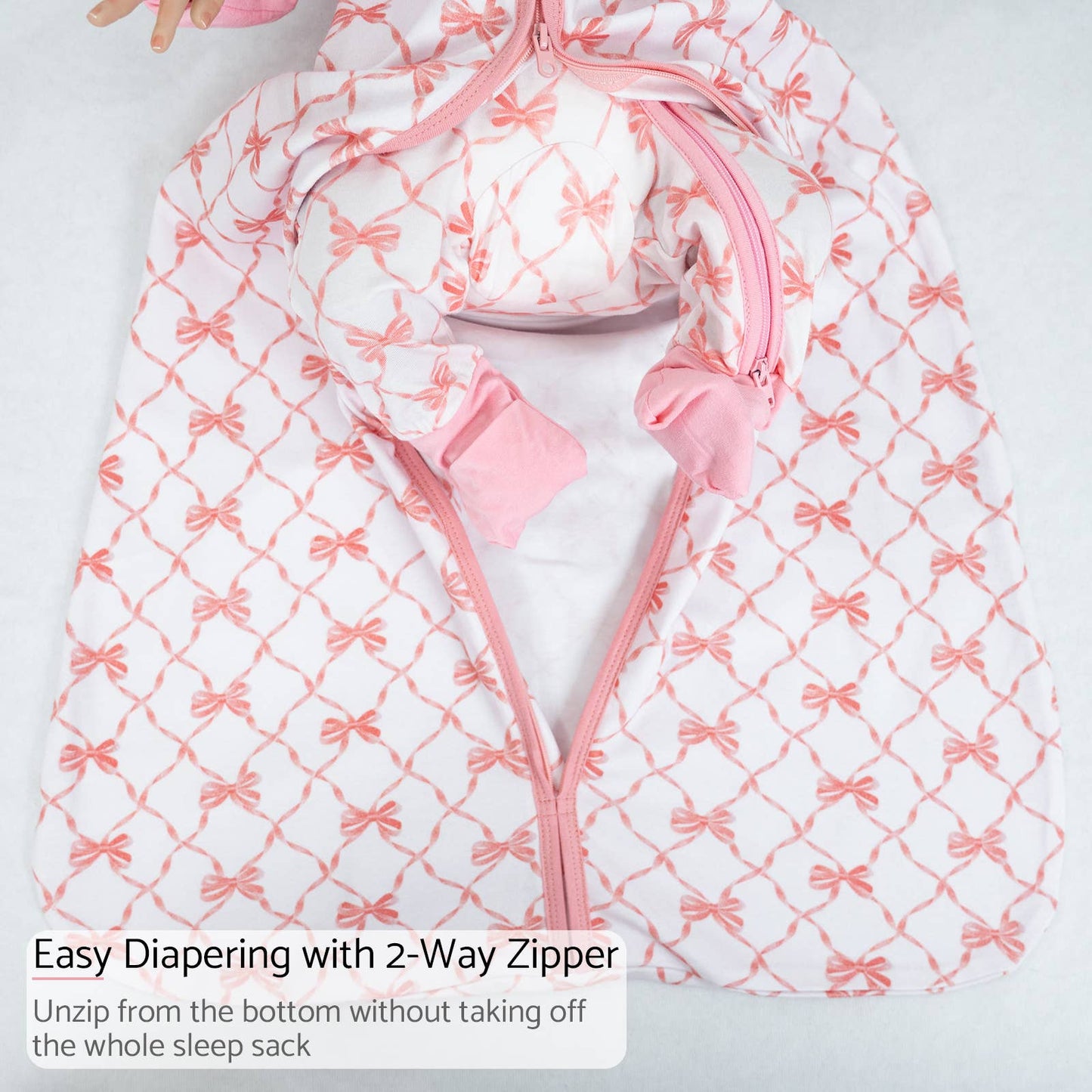 Organic Cotton Sleep Sack 0.5 TOG Beautiful Bows