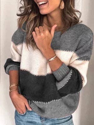 Color Block Knit Sweater