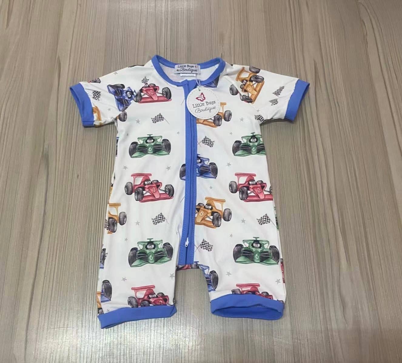 Little Racer Milk Silk Zip Romper