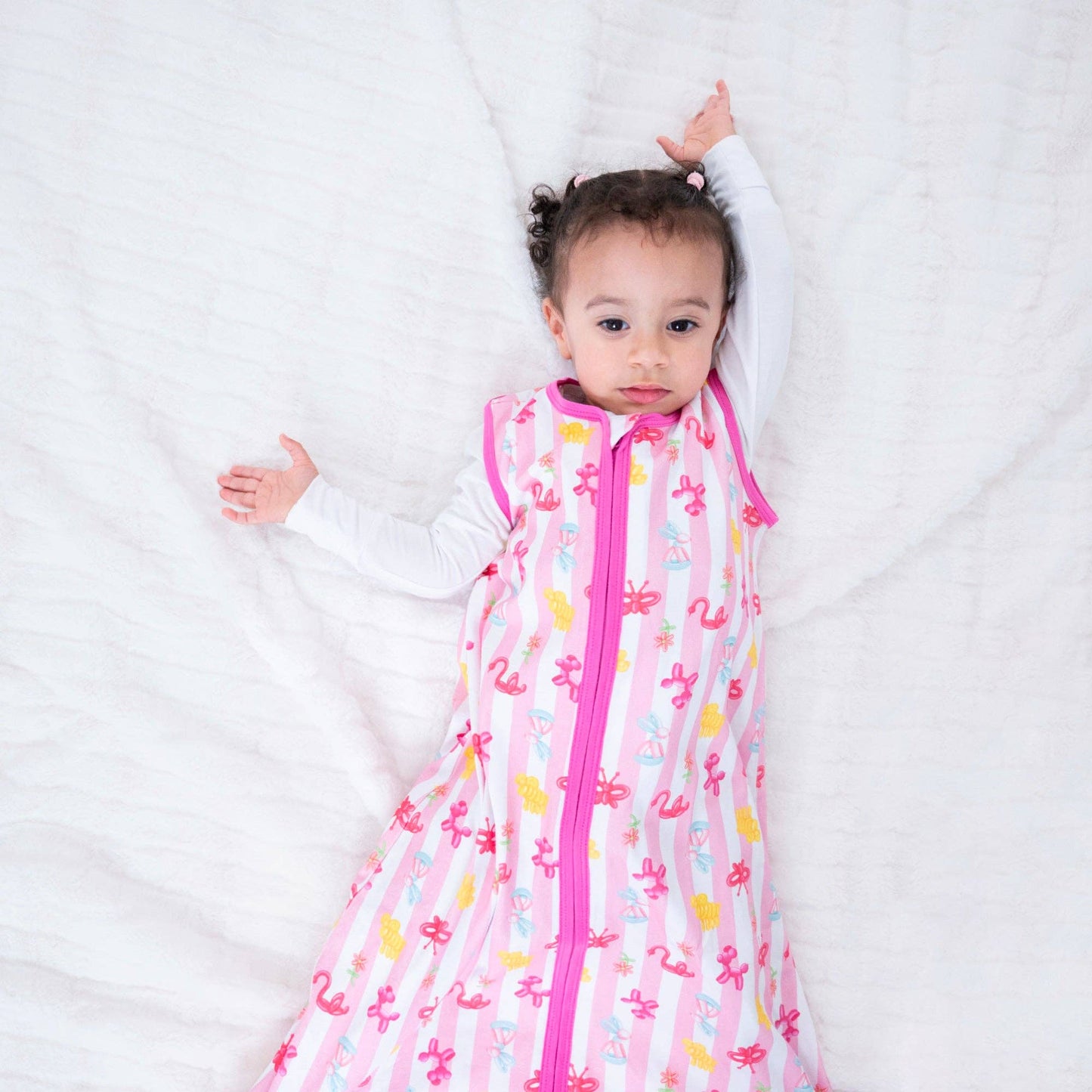 Pink Balloon Animal Organic Cotton Sleep Sack 0.5 TOG