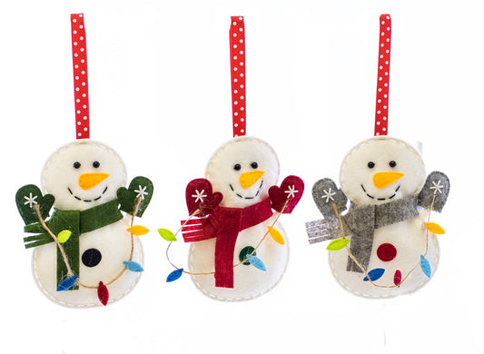 Seamus the Snowman felt ornament