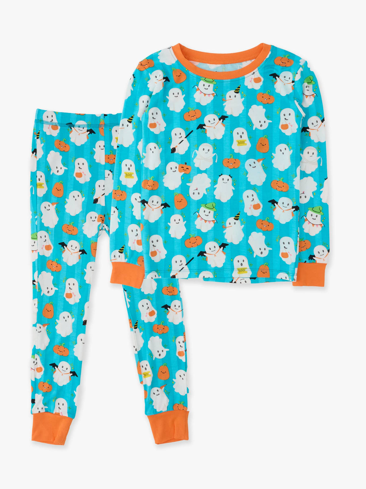 Kids Bamboo Viscose Halloween Boo Bash Long Sleeve Pajama Set
