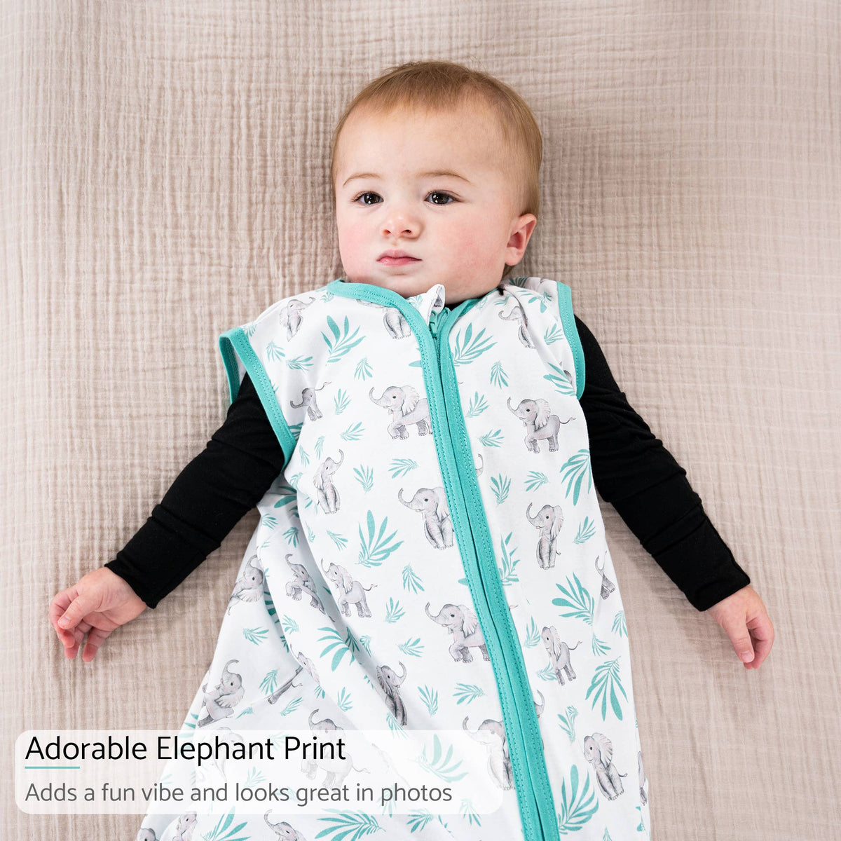 Organic Cotton Sleep Sack 0.5 TOG Baby Elephant