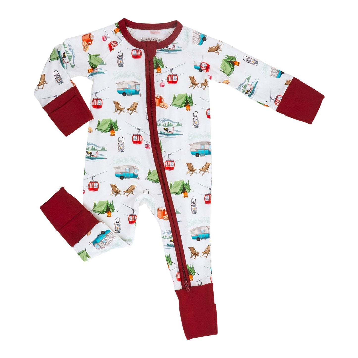 Bamboo Baby Convertible Zipper Pajama Campfire Crew