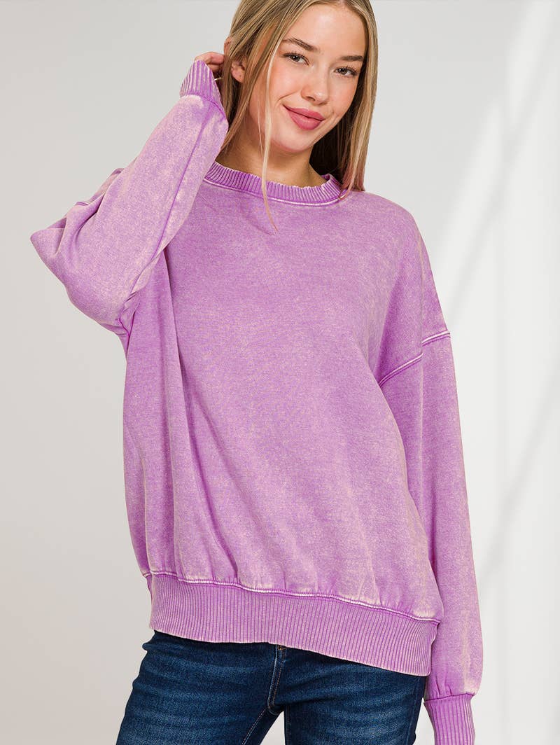 Acid Wash Oversized Sweatshirt