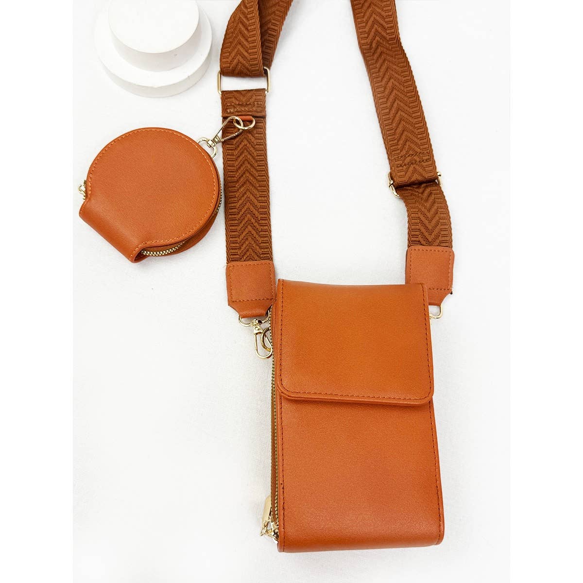 Faux Leather Sling Bag w/coin purse