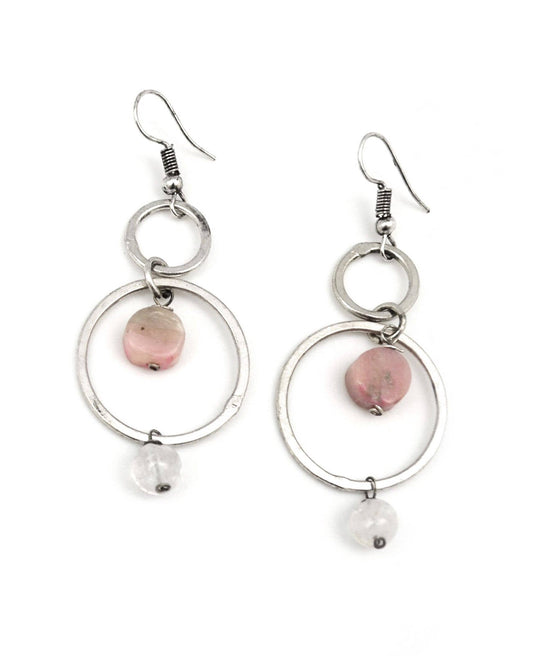 Banjara Opal and Quartz Circles Earrings