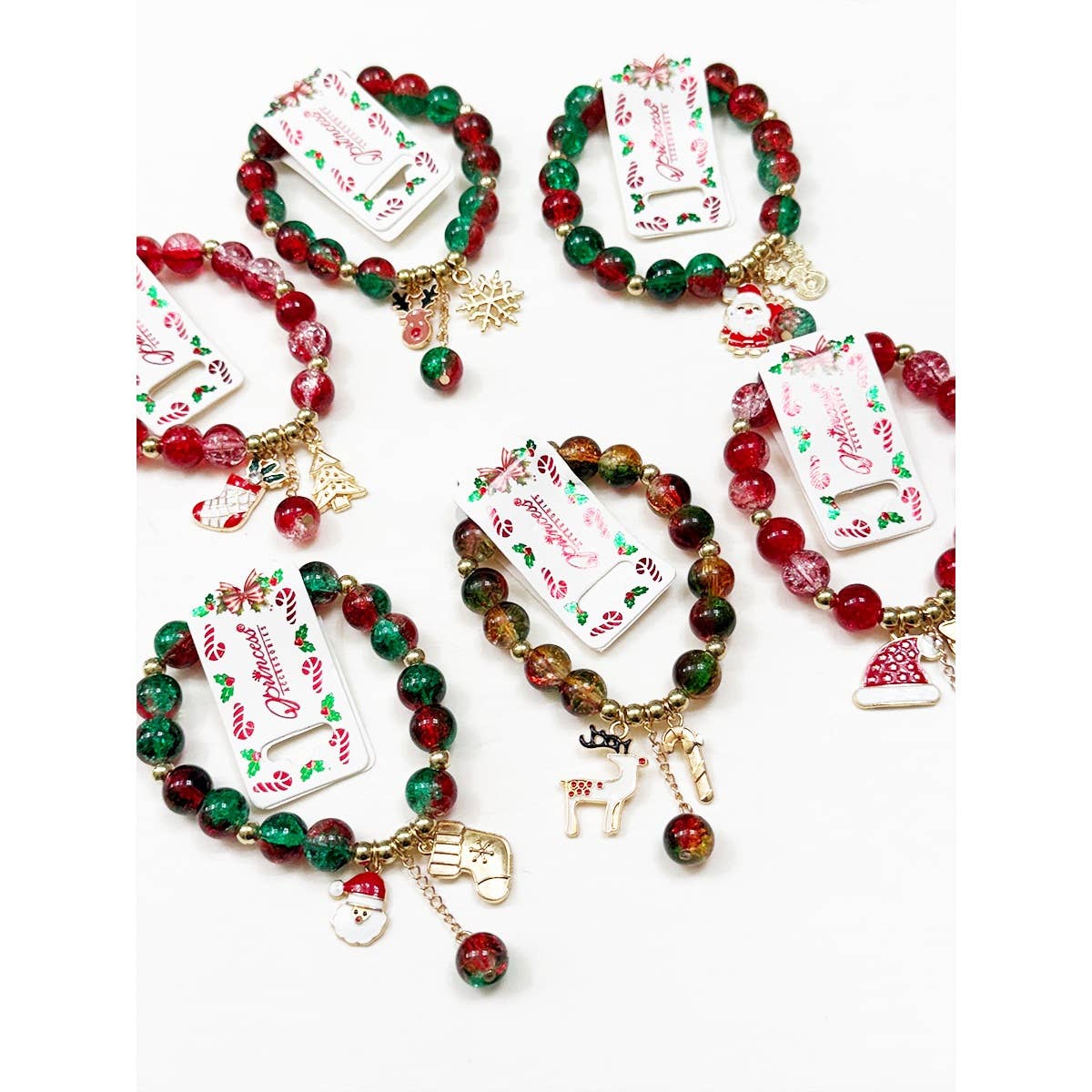 Stretch Christmas Theme Charm Bracelet