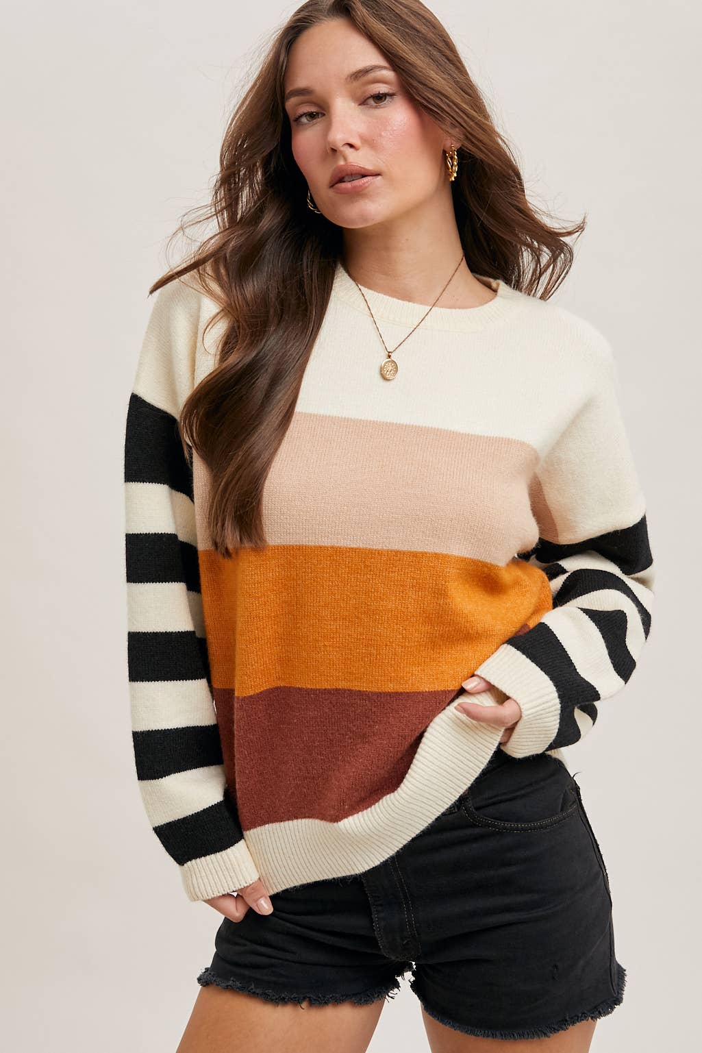 Color Block sweater pull over