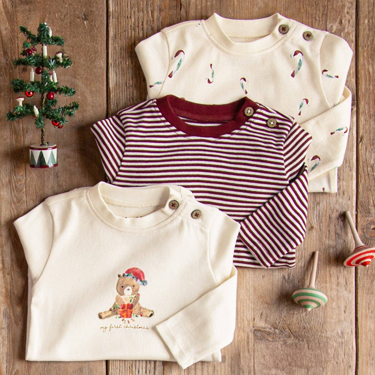 My First Christmas Bodysuits - 3 Pack-