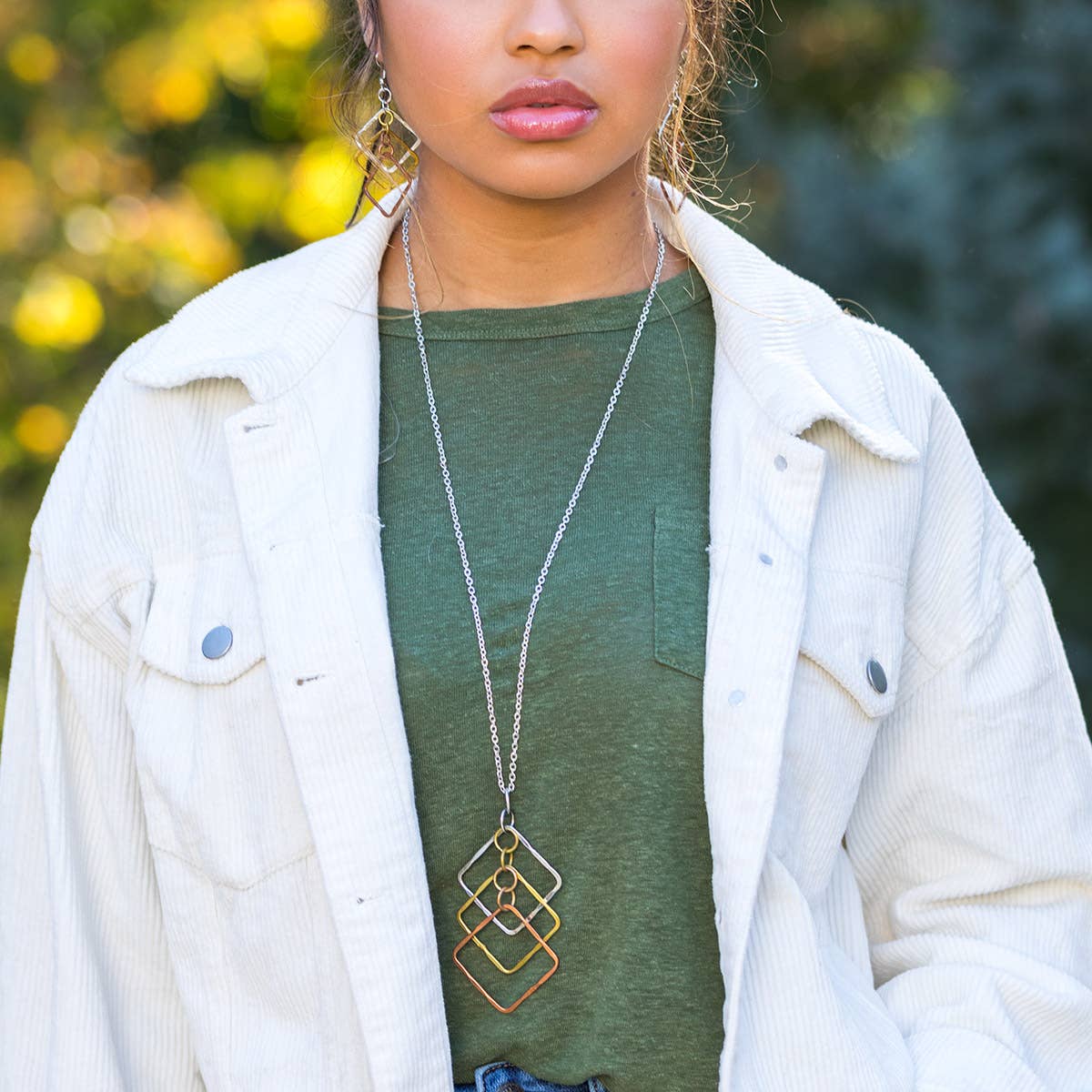 Banjara Hammered Squares Necklace